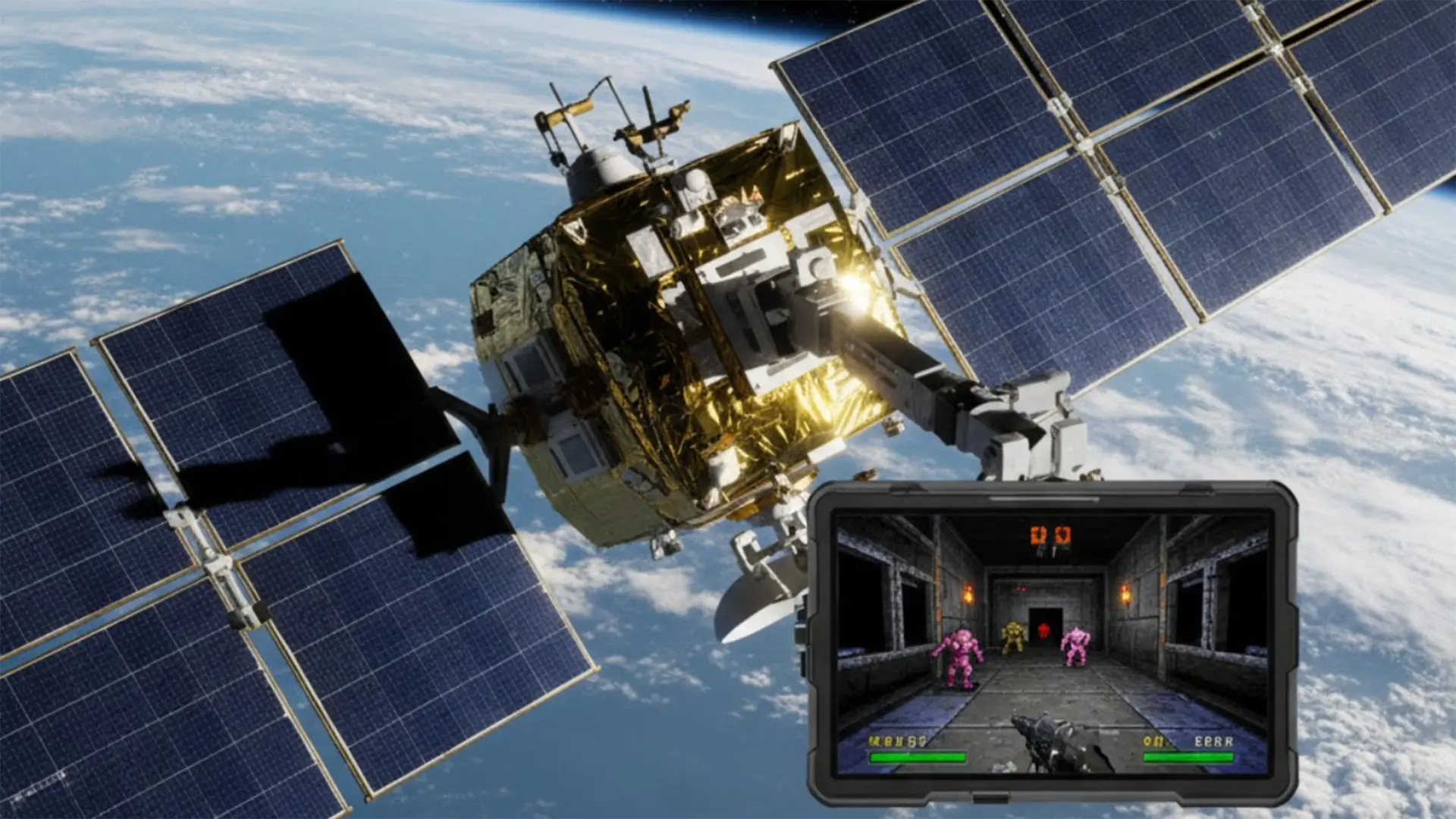 Doom llega al espacio: logran hacerlo funcionar en un satélite que orbita la Tierra