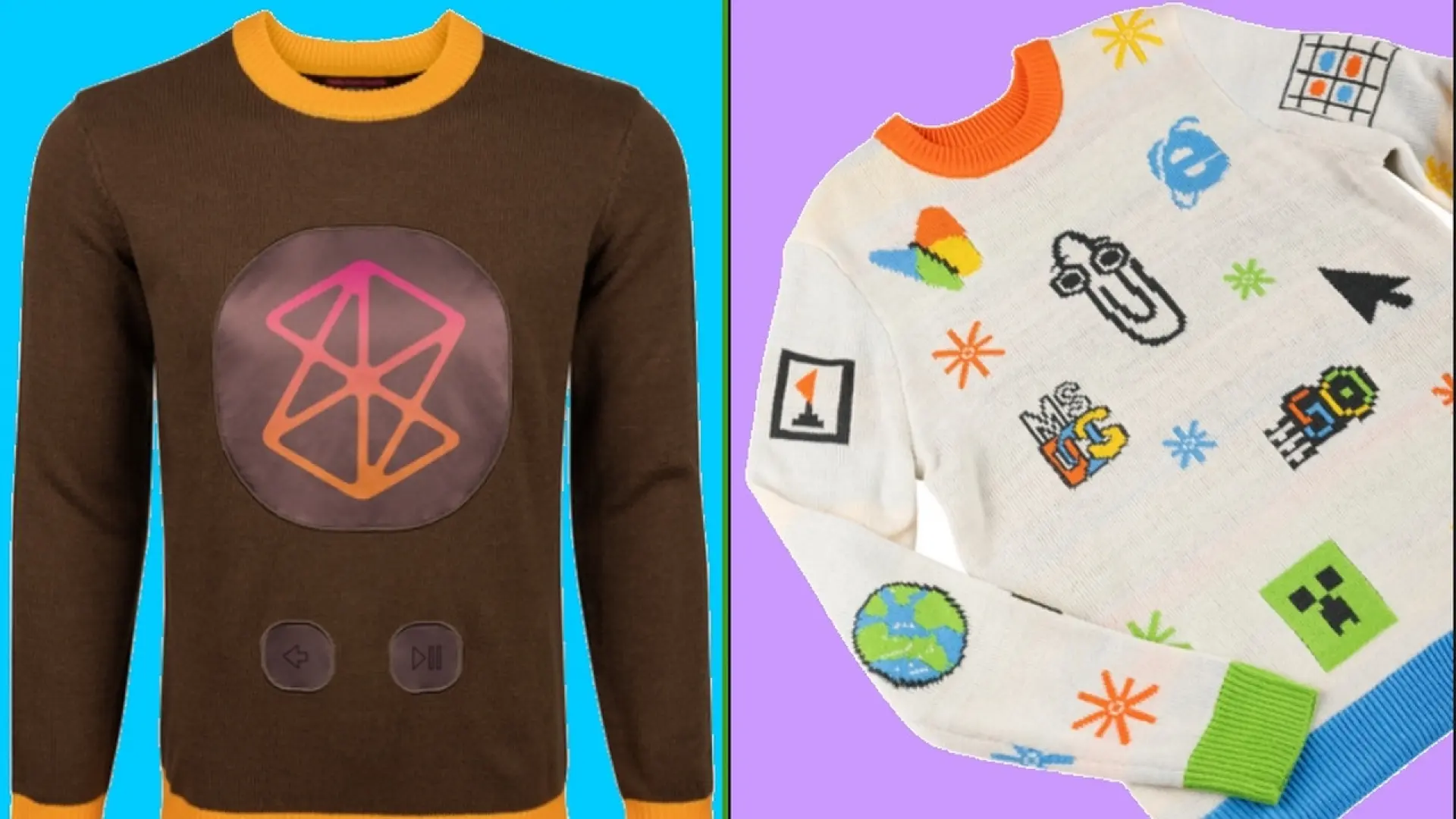 Tres nuevos suéteres feos de Microsoft llegan por Navidad, homenajeando a sus mayores "fracasos"