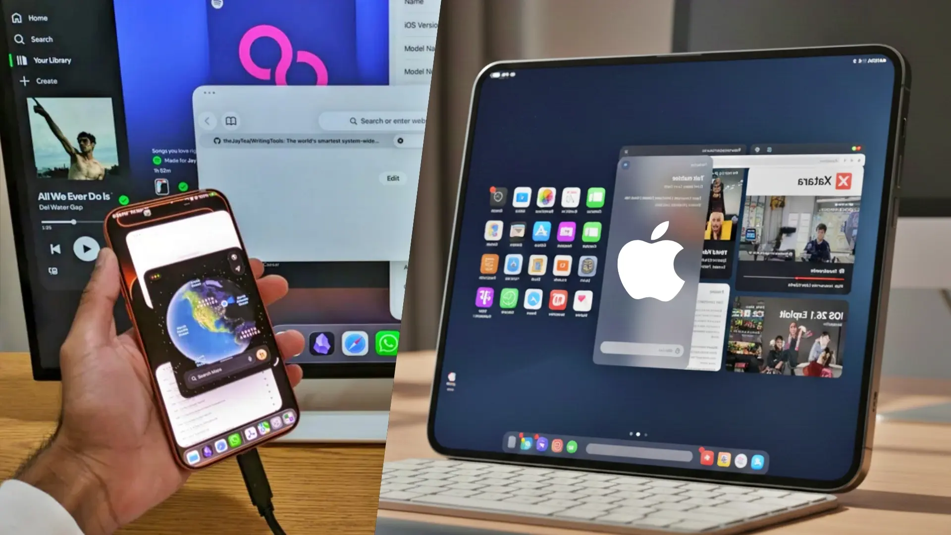 Un hacker transforma un iPhone en un PC de sobremesa y especula sobre el futuro plegable de Apple