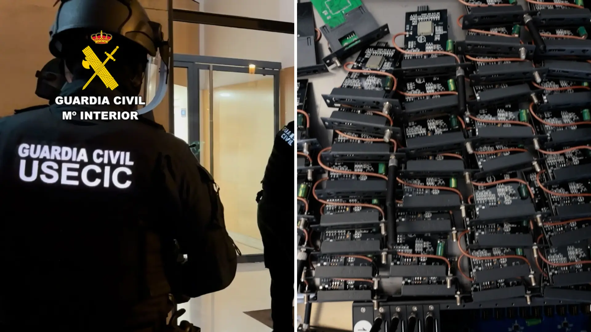 La Guardia Civil desmantela una macrogranja de móviles en España: envíaba mas de 2,5 millones de mensajes de estafa cada día