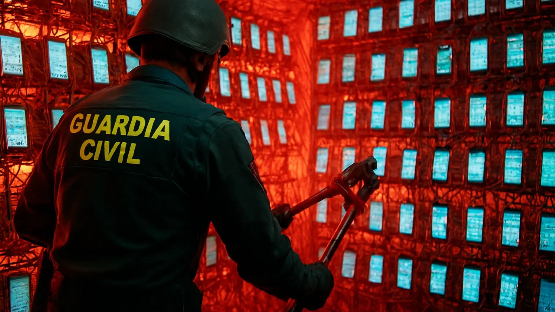 La Guardia Civil desmantela una macrogranja de móviles: un golpe a la ciberdelincuencia que enviaba 2,5 millones de estafas al día