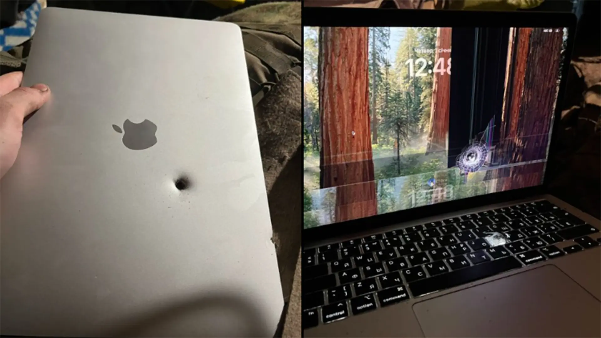 Un MacBook M1 detiene un fragmento de artillería y salva la vida de un soldado ucraniano
