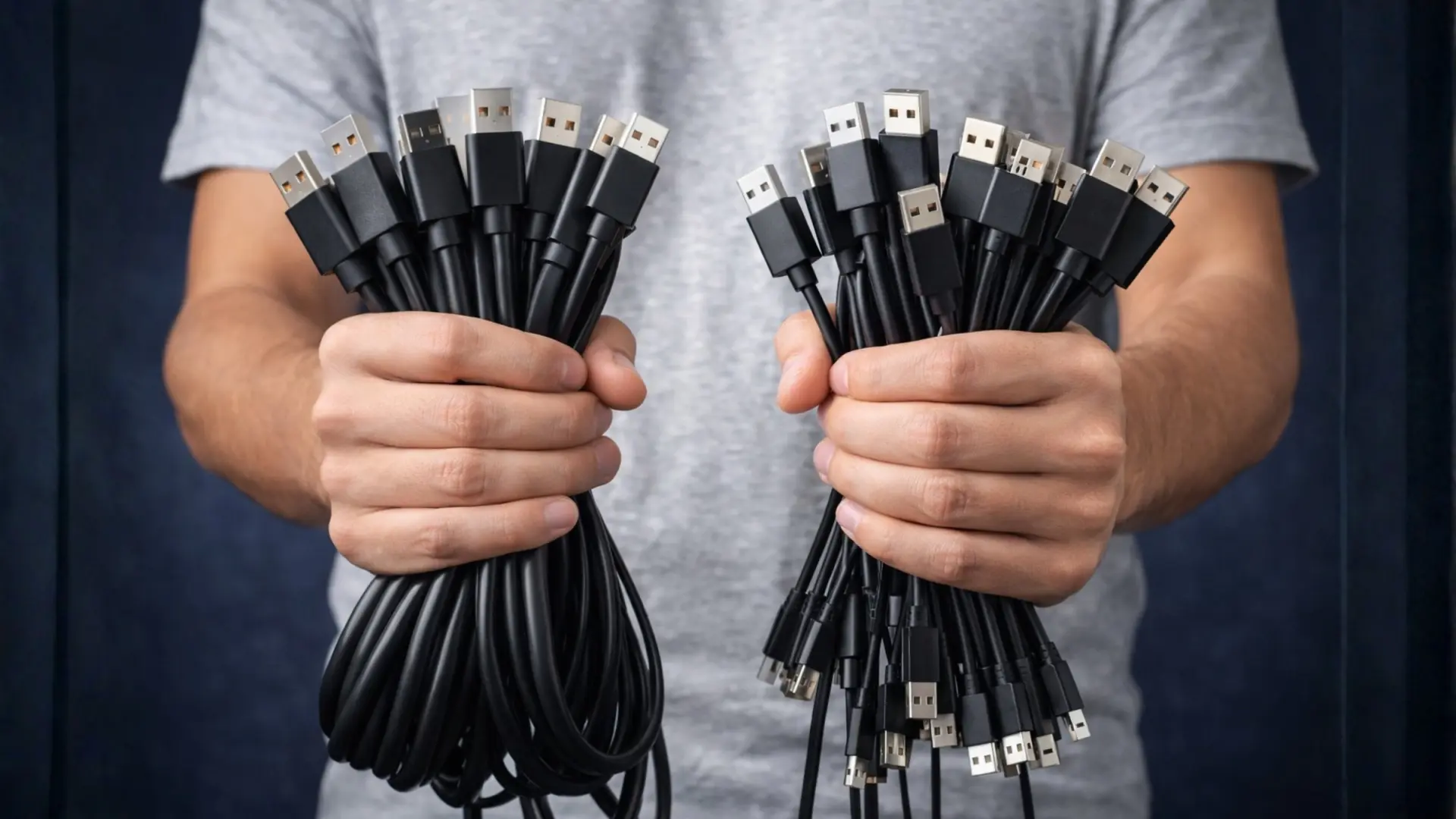 La fascinante razón detrás del grosor variable en cables USB