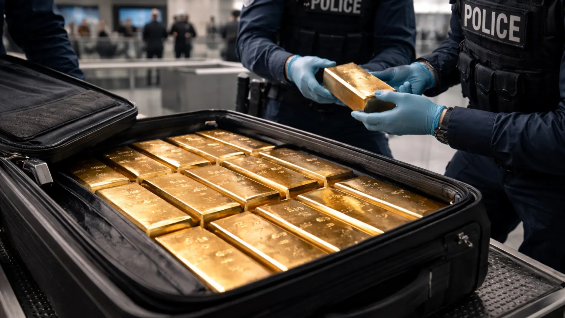 La policía descubre un tesoro de lingotes de oro valorado en más de 2 millones de euros en el aeropuerto