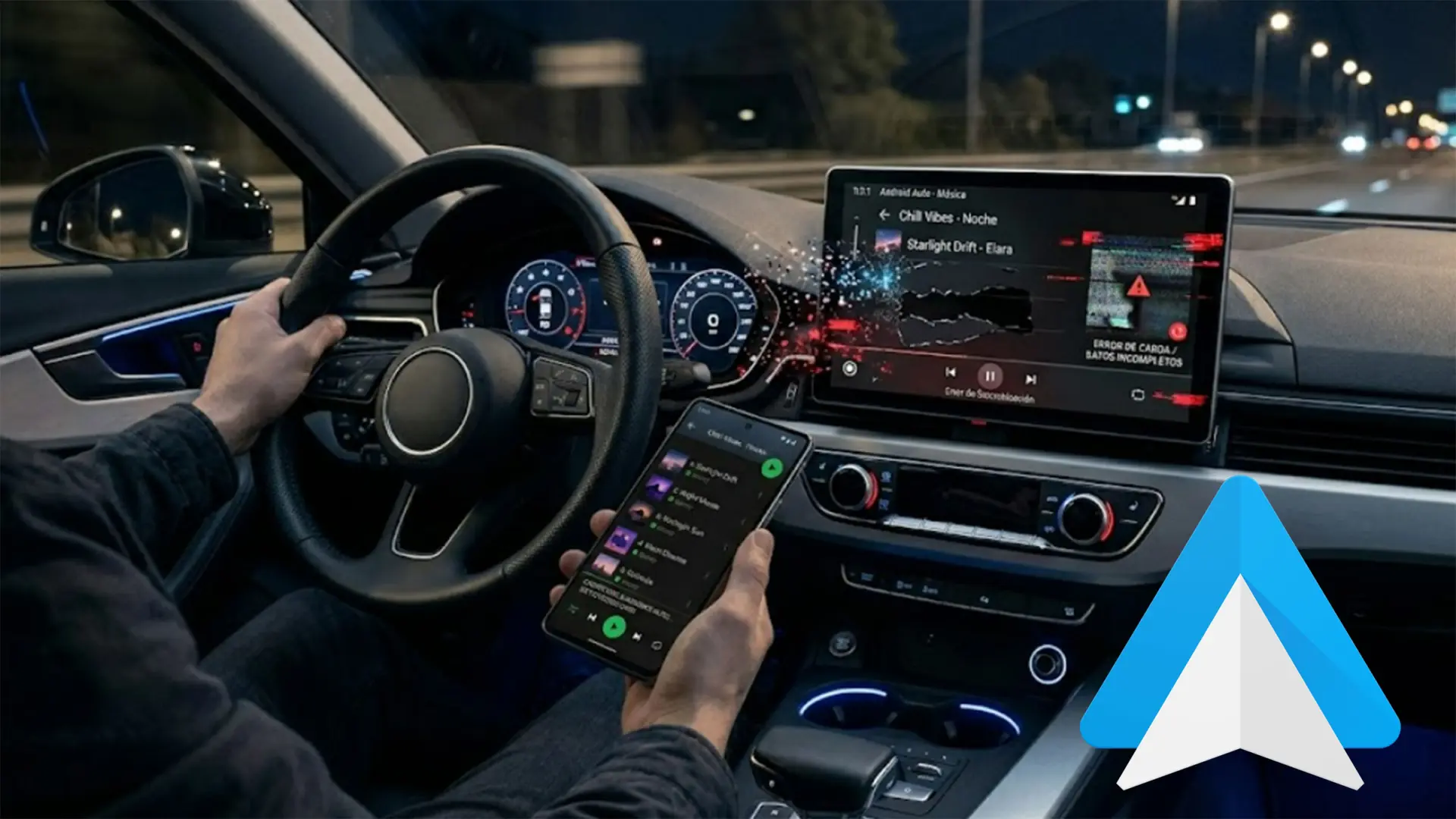 Android Auto sufre un fallo visual que hace desaparecer el indicador de señal