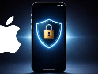Función de seguridad en el iPhone y el logo de Apple