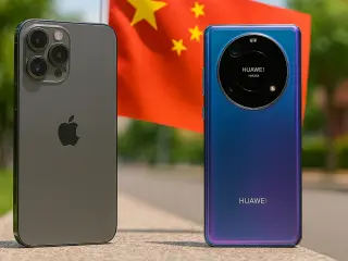 Apple y Huawei en China